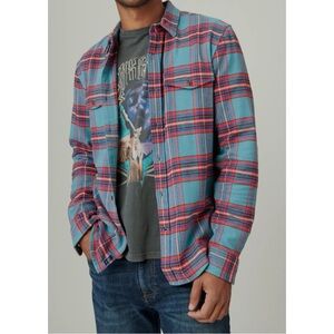 Lucky Brand Men’s Plaid Utility Cloud Soft Long Sleeve Flannel (Size: S)